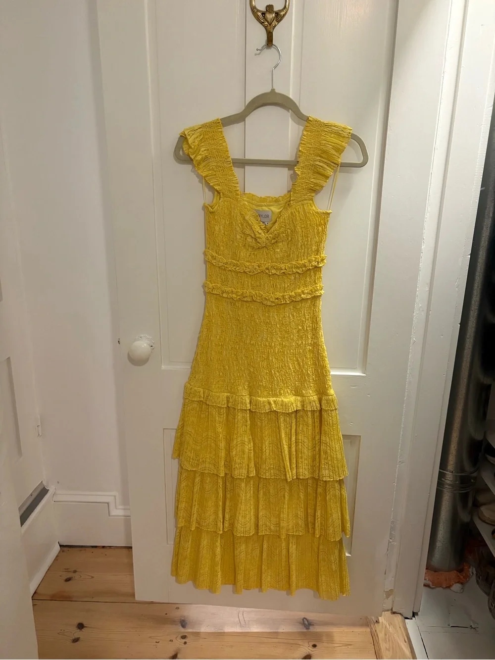 SAYLOR Bright Yellow Ruffle Tiered Maxi Dress